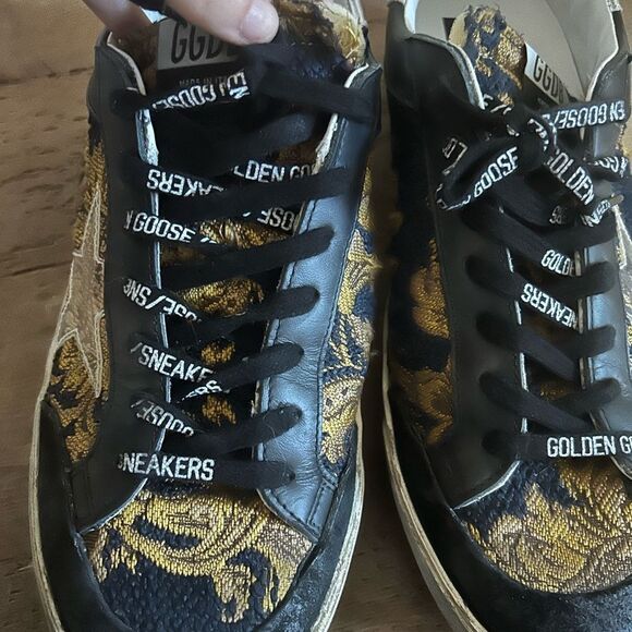 Golden Goose Black and Gold damask tapestry Sneakers - Picture 11 of 12
